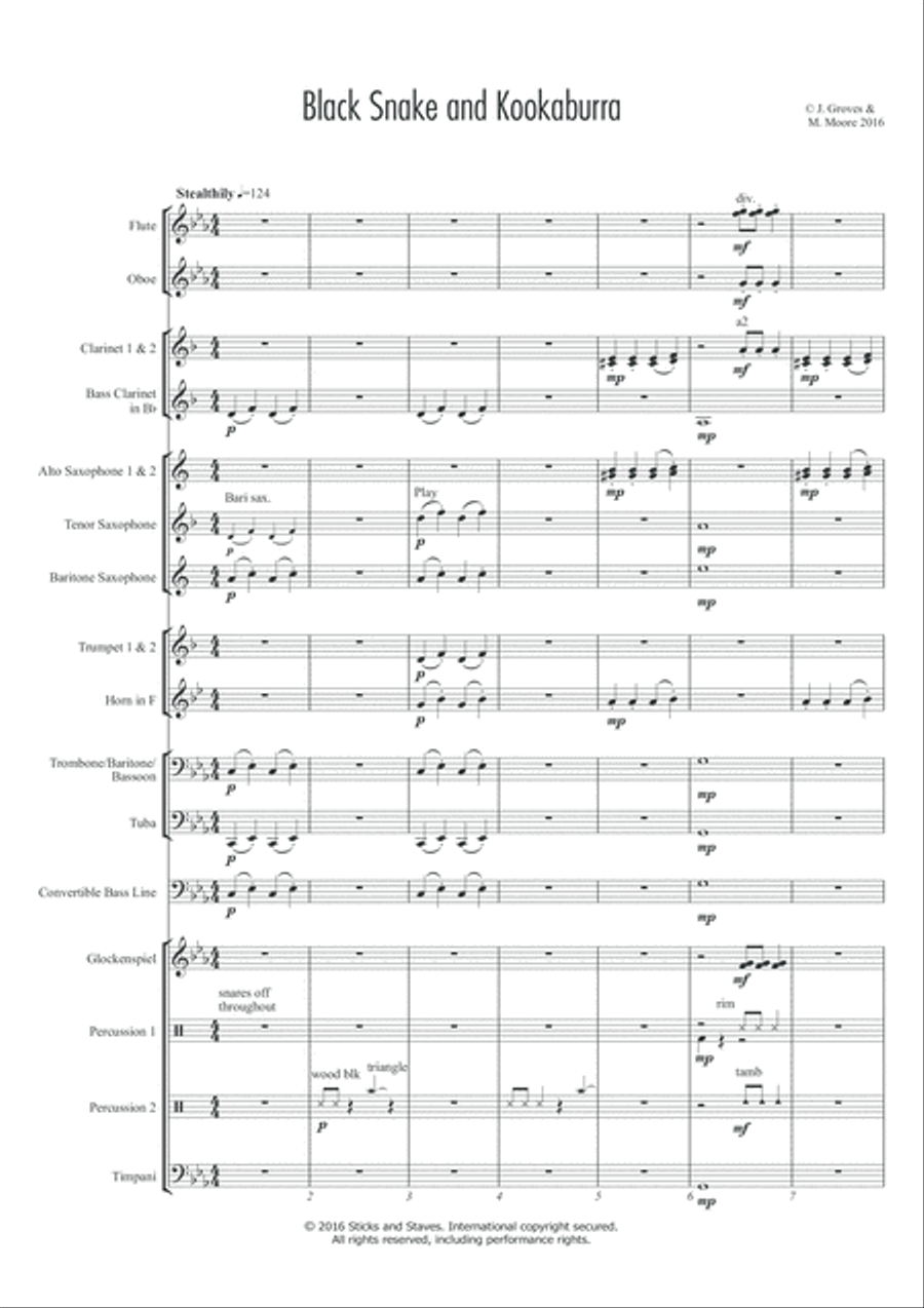 Black Snake and Kookaburra Concert Band scores gallery preview page 4