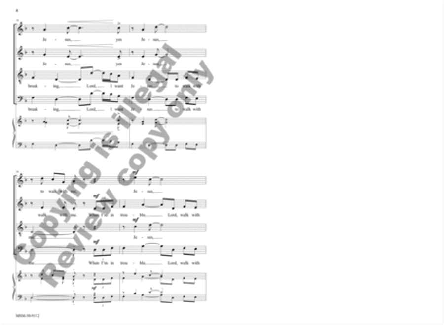I Want Jesus to Walk with Me 4-Part scores gallery preview page 5