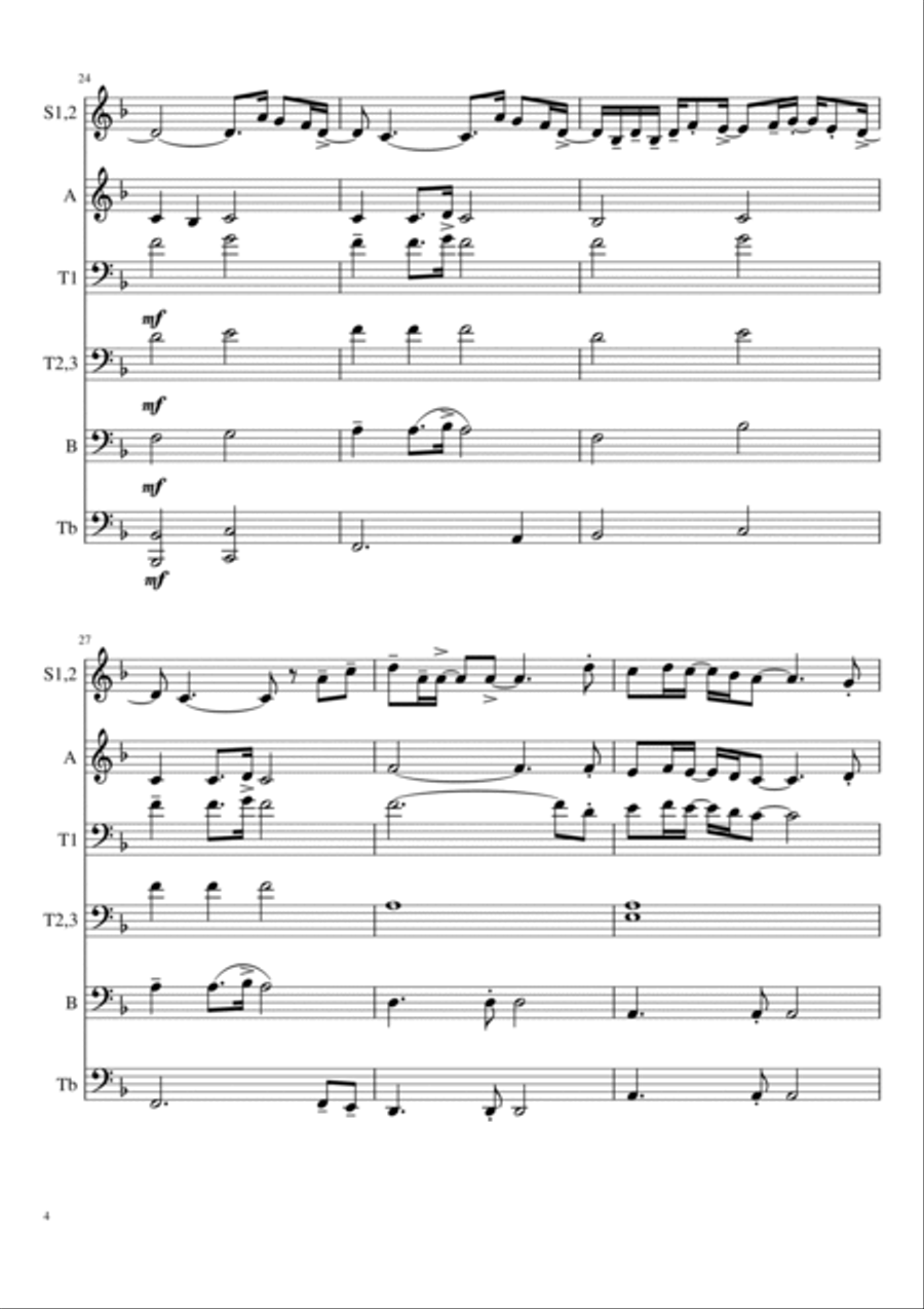 We Are The World We Are The World Brass Ensemble scores gallery preview page 4