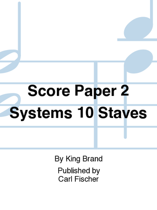 Book cover for Score Paper 2 Systems 10 Staves
