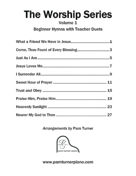 The Worship Series Volume 1 (NFMC) Beginner Hymns with Teacher Duets (Late Beginner Sacred Piano) image number null