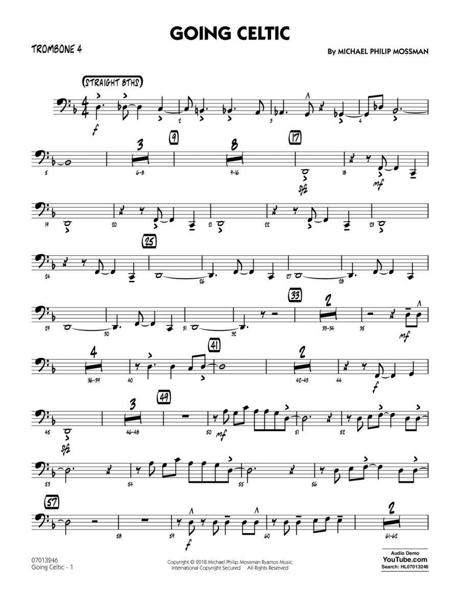 Going Celtic - Trombone 4 Trombone scores gallery preview page 1