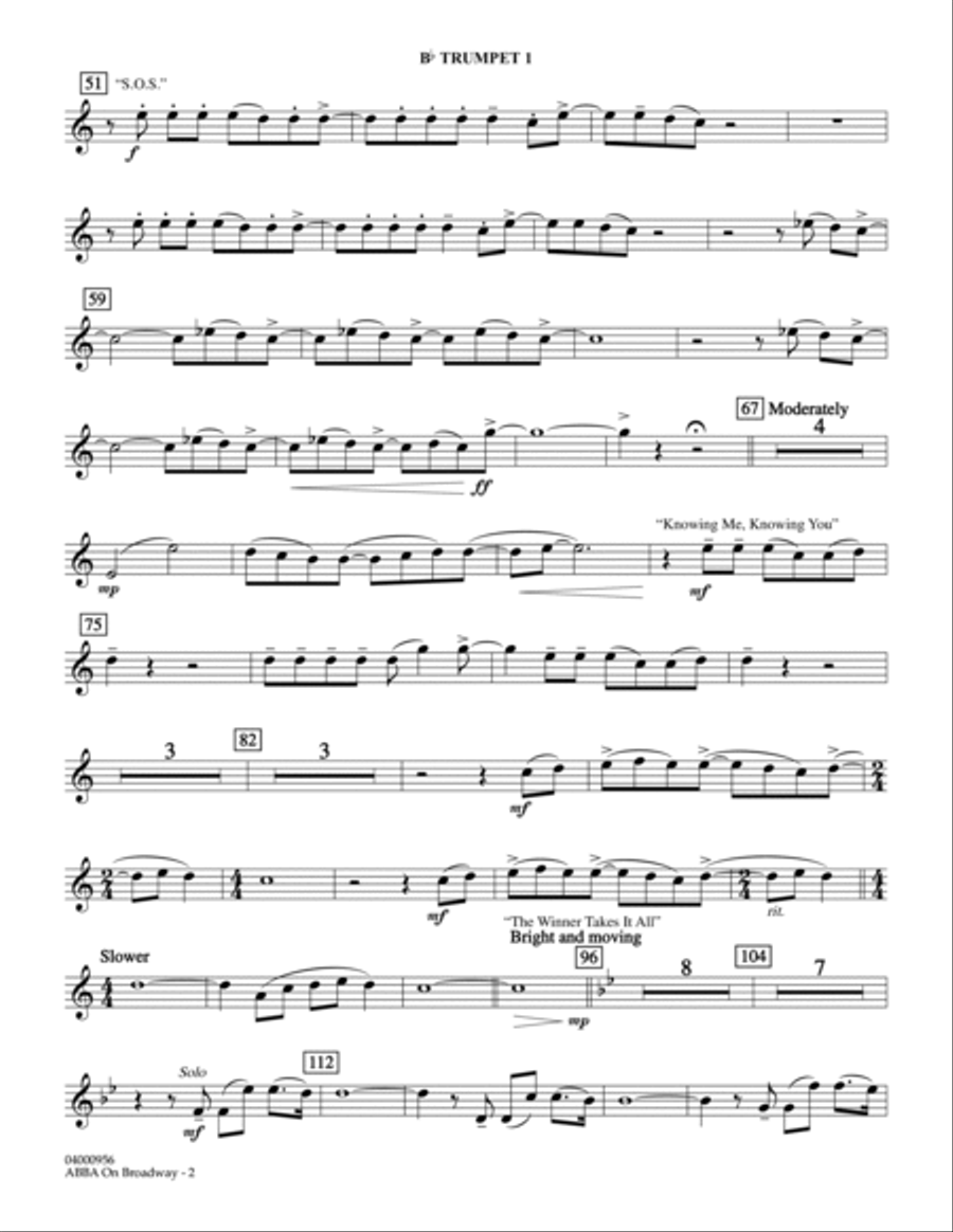 【2024年】高評価レビューアイテム特集 ABBA ABBA by 1 Trumpet Bb - Brown) Michael (arr. Broadway on K-POP・アジア