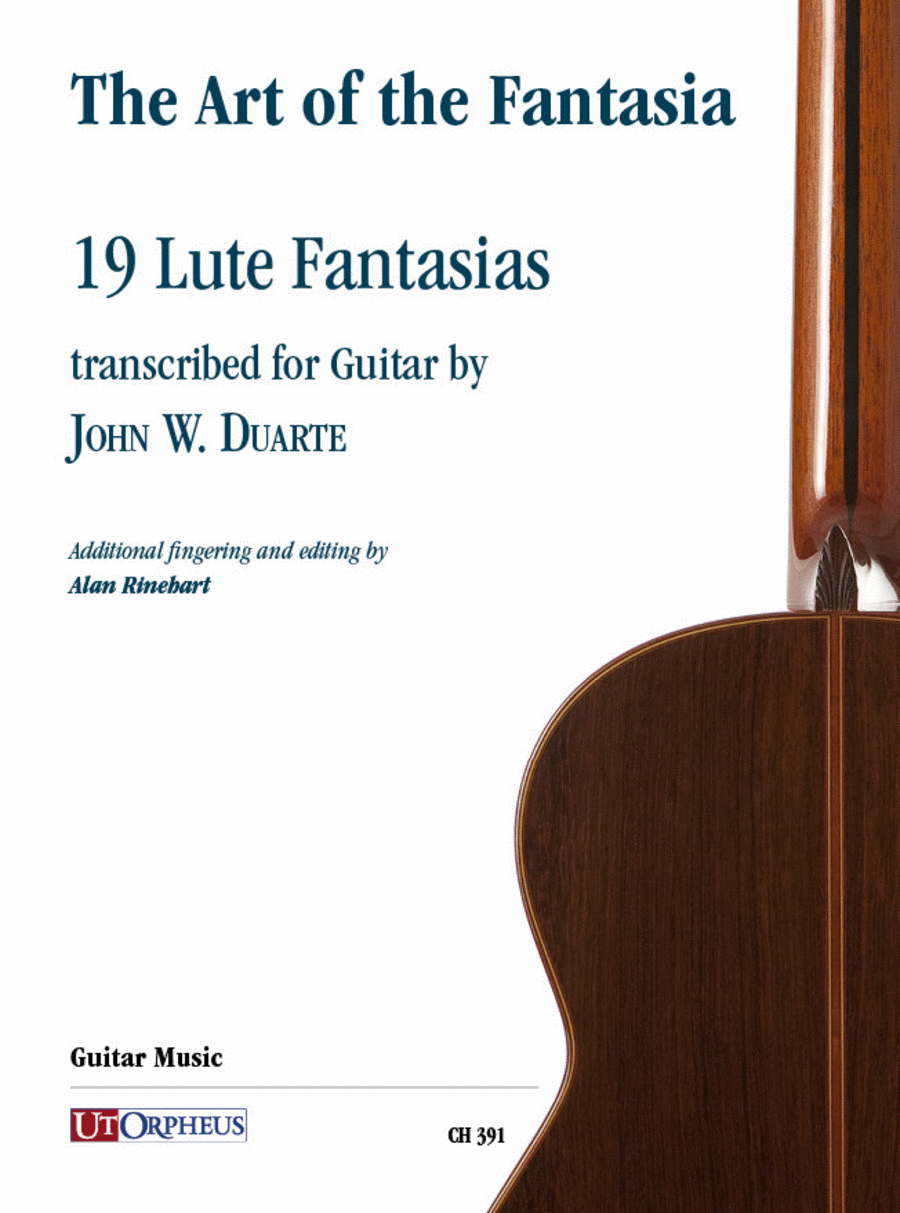 Book cover for The Art of the Fantasia. 19 Lute Fantasias transcribed for Guitar by John W. Duarte