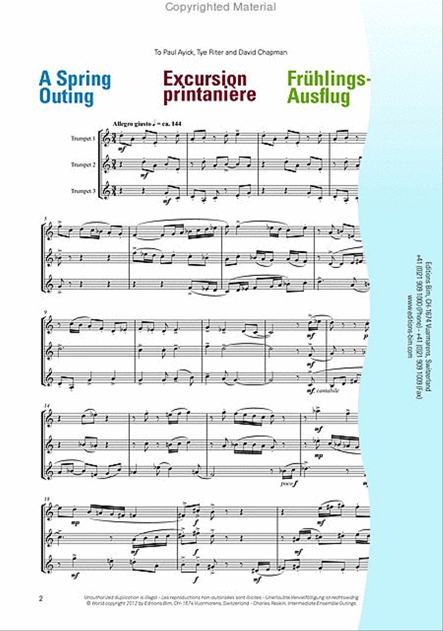 Intermediate Ensemble Outings Trumpet scores gallery preview page 3