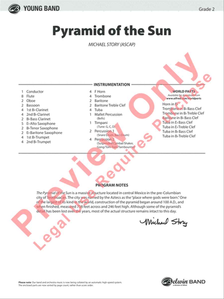 Pyramid of the Sun Pyramid of the Sun Concert Band scores gallery preview page 2