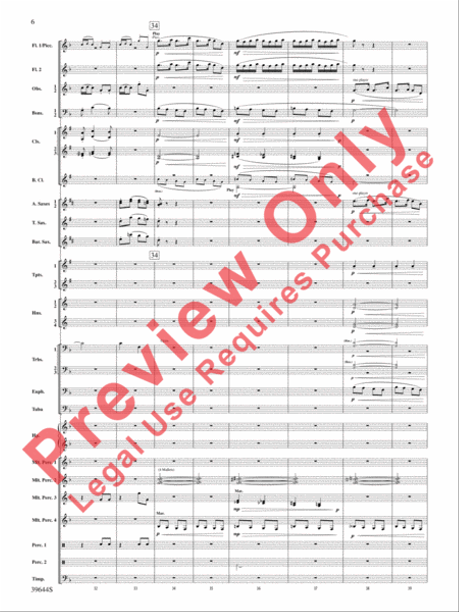 Laideronnette: Impératrice des Pagodes (from Ma mère l'oye) Concert Band scores gallery preview page 7