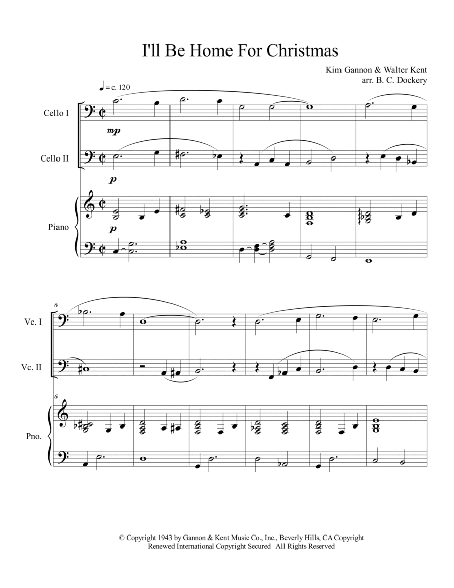 I'll Be Home For Christmas String Duet scores gallery preview page 1