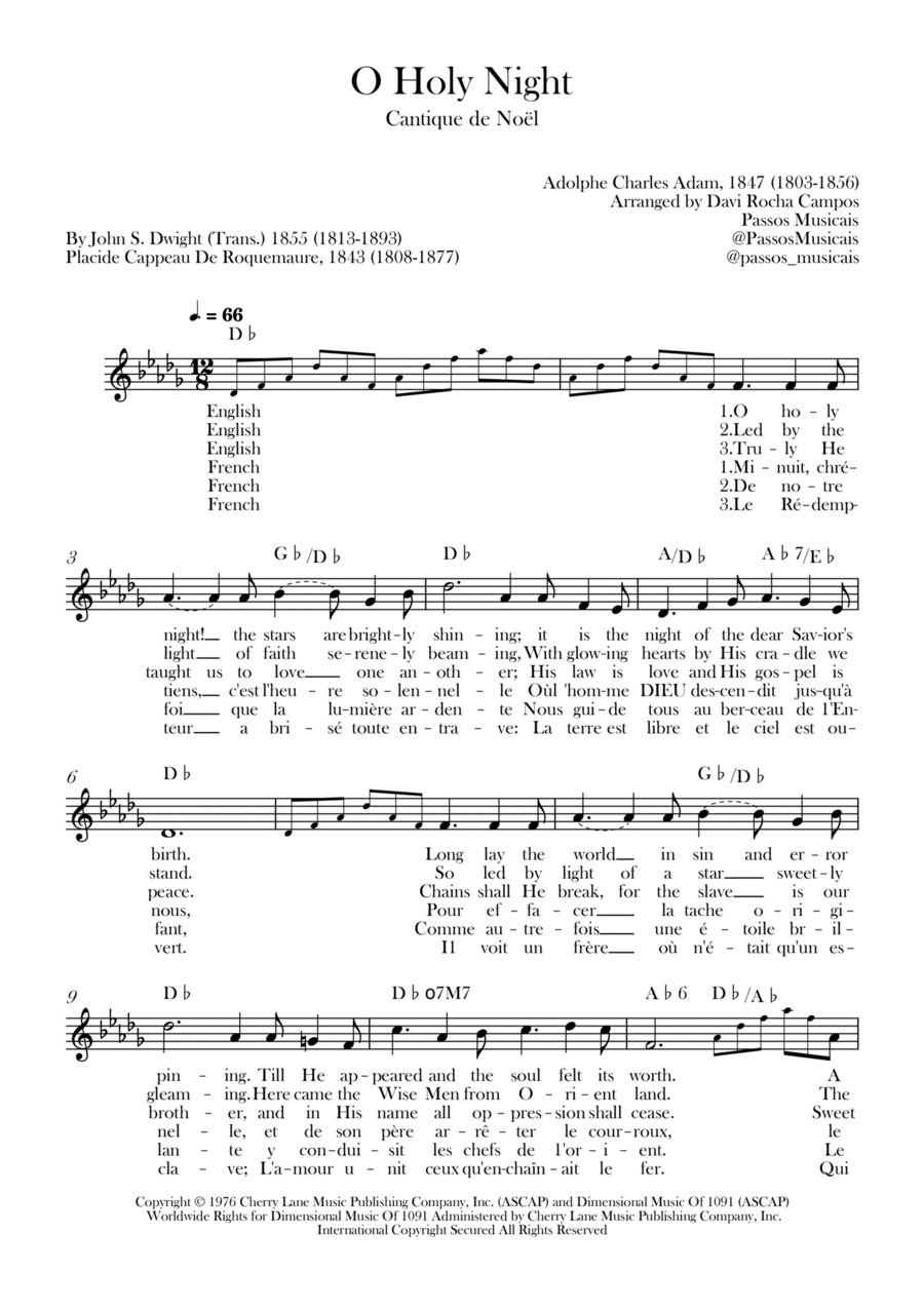 O Holy Night Piano scores gallery preview page 1