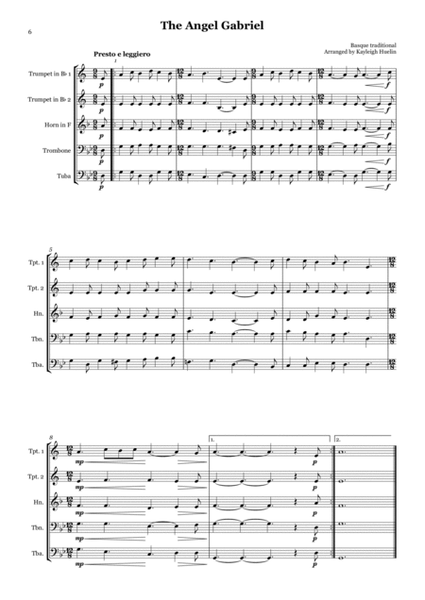 Christmas Carol Selection vol. 1 for brass quintet - Score Only image number null