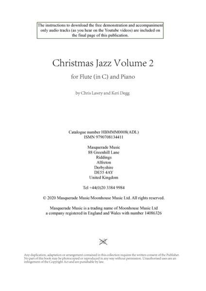 Christmas Jazz Volume 2 for Flute; Five Christmas/Holiday pieces in Jazz Styles. image number null