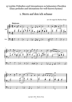 Book cover for Easy Organ Preludes - leichte Orgelpräludien | Stern auf den ich schaue (Star to which i'm looking)