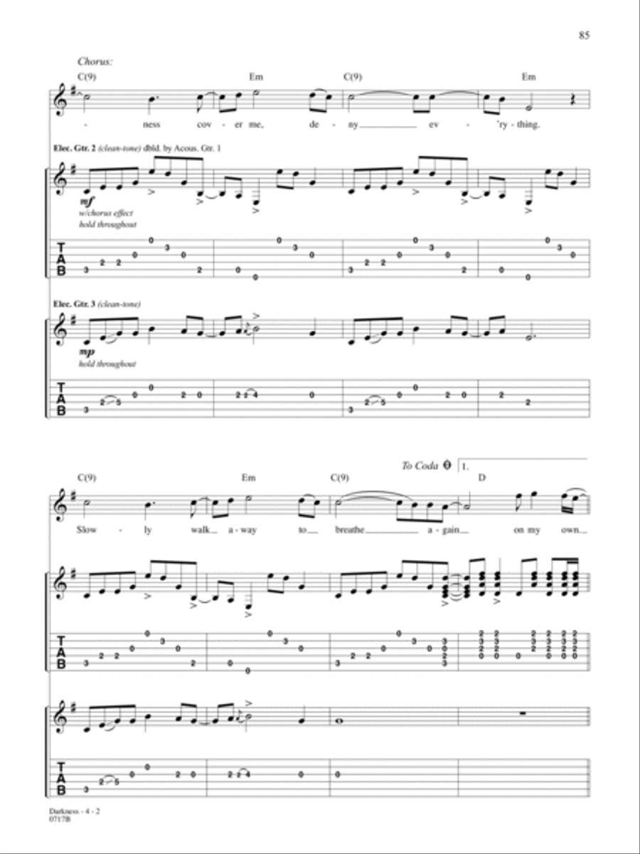 Darkness Guitar Tablature scores gallery preview page 2