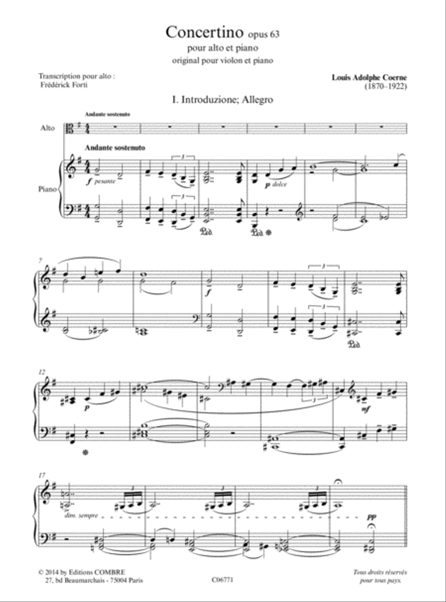 Concertino Op. 63 Concertino Op. 63 Piano Accompaniment scores gallery preview page 2
