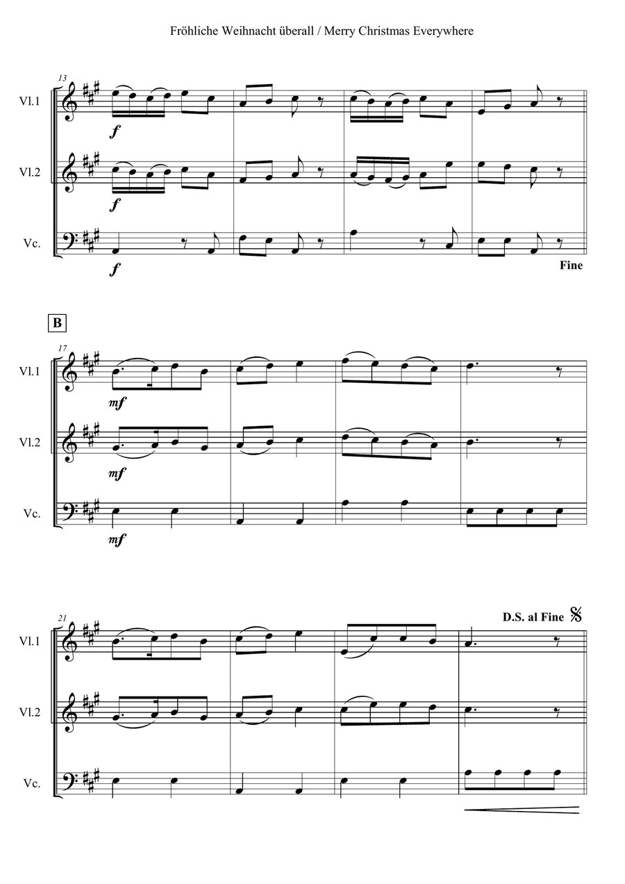 Merry Christmas Everywhere String Trio scores gallery preview page 2