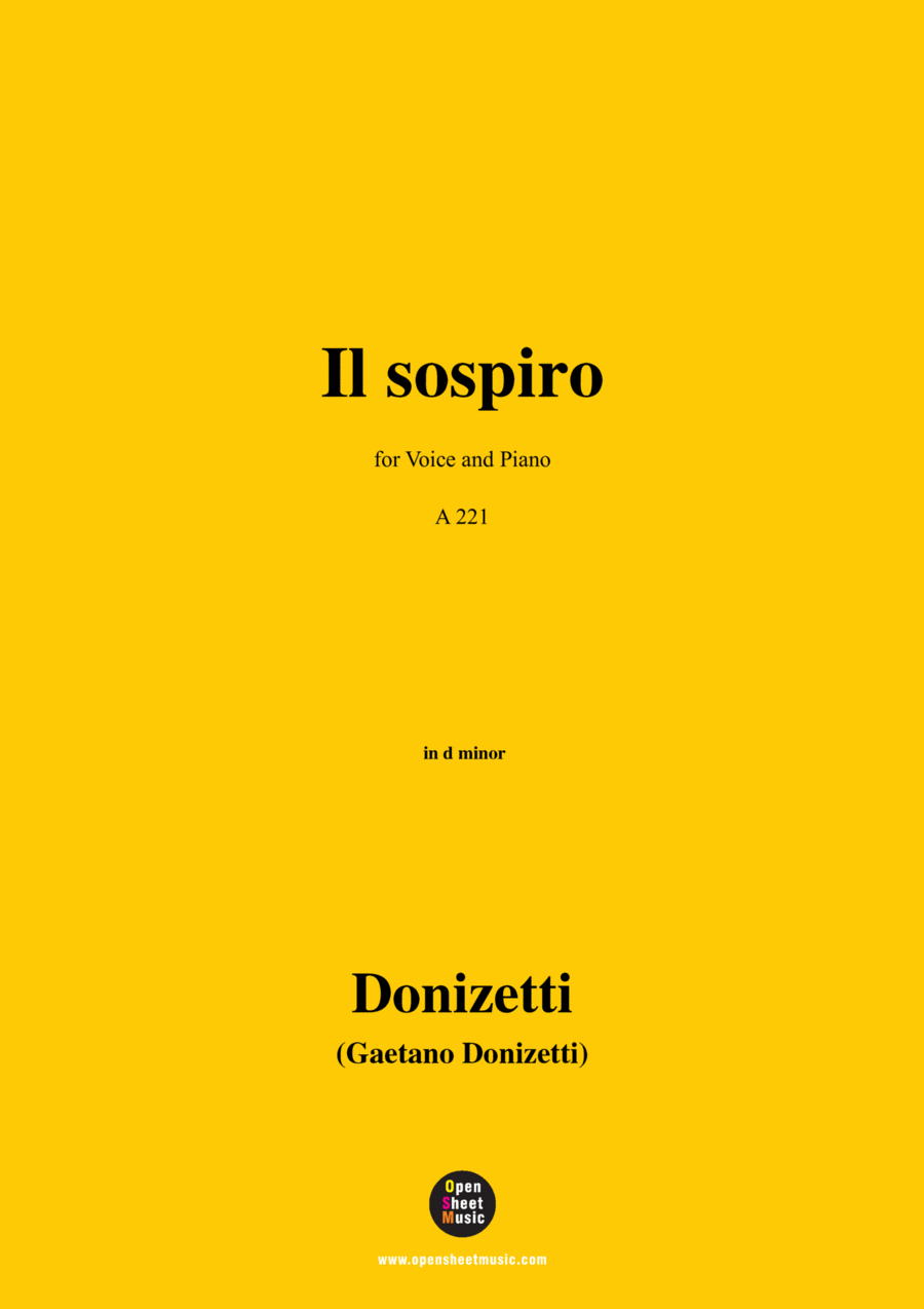 Donizetti-Il sospiro,in d minor,for Voice and Piano image number null