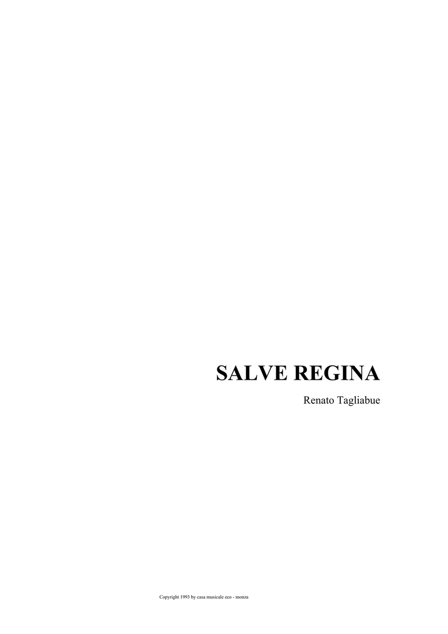 SALVE REGINA - Tagliabue - Canon for SAT Choir - Score Only SAT scores gallery preview page 1