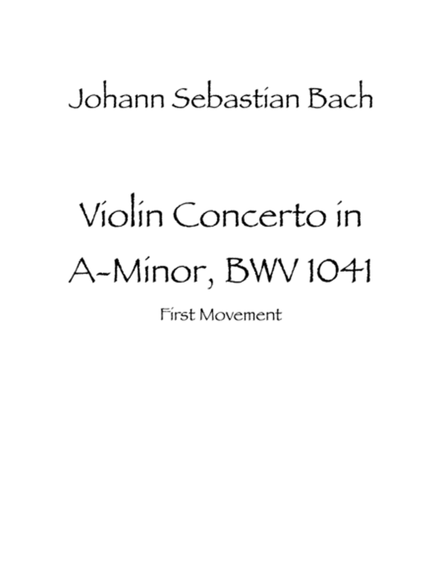 Violin Concerto in A minor, BWV 1041 First Movement image number null