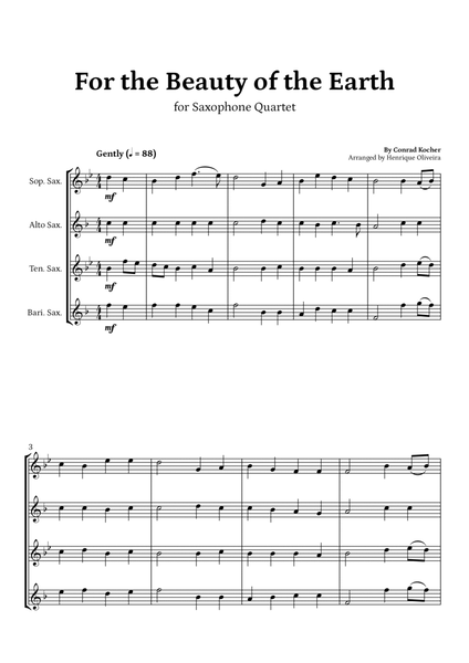 For the Beauty of the Earth (for Saxophone Quartet) - Easter Hymn image number null
