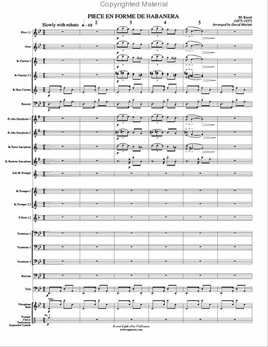 Piece en Forme de Habanera Concert Band scores gallery preview page 4