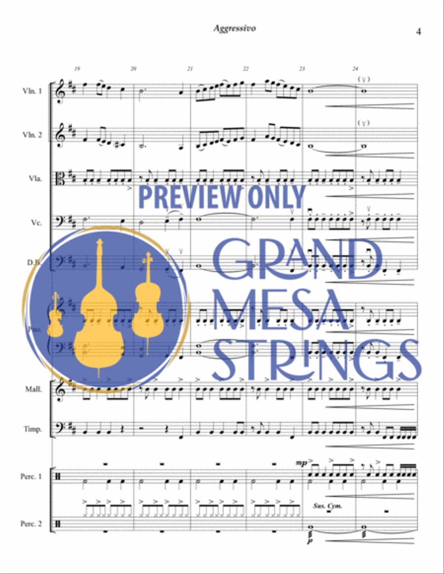 Aggressivo for Strings & Percussion String Orchestra scores gallery preview page 5