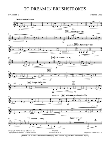 To Dream in Brushstrokes - Bb Clarinet 2