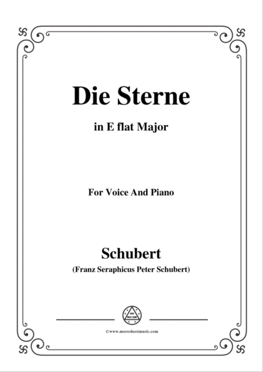 Schubert-Die Sterne,in E flat Major,D.684,for Voice and Piano Voice Solo scores gallery preview page 1