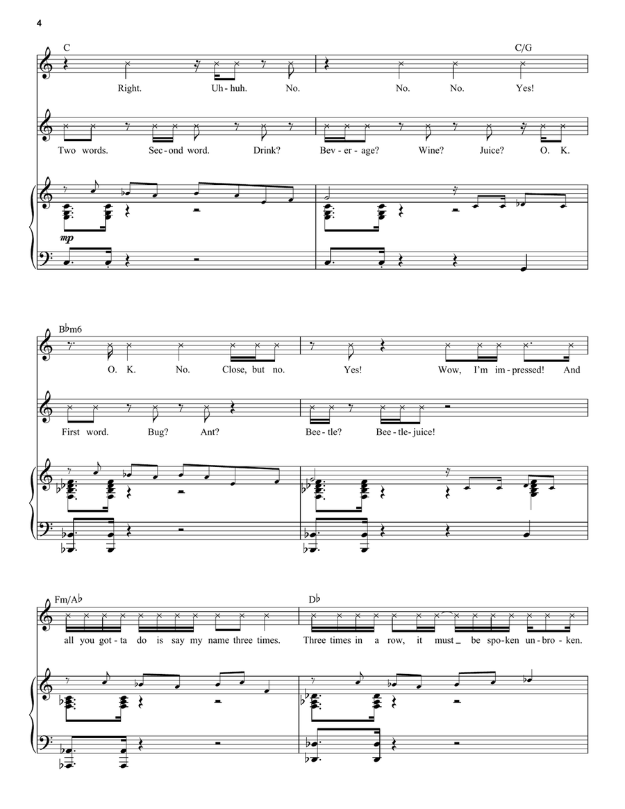 Say My Name (from Beetlejuice The Musical) Piano, Vocal scores gallery preview page 4