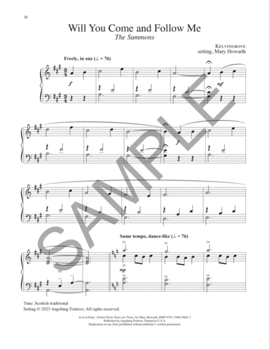 God of Hope: Global Hymn Tunes for Piano Piano Solo scores gallery preview page 13