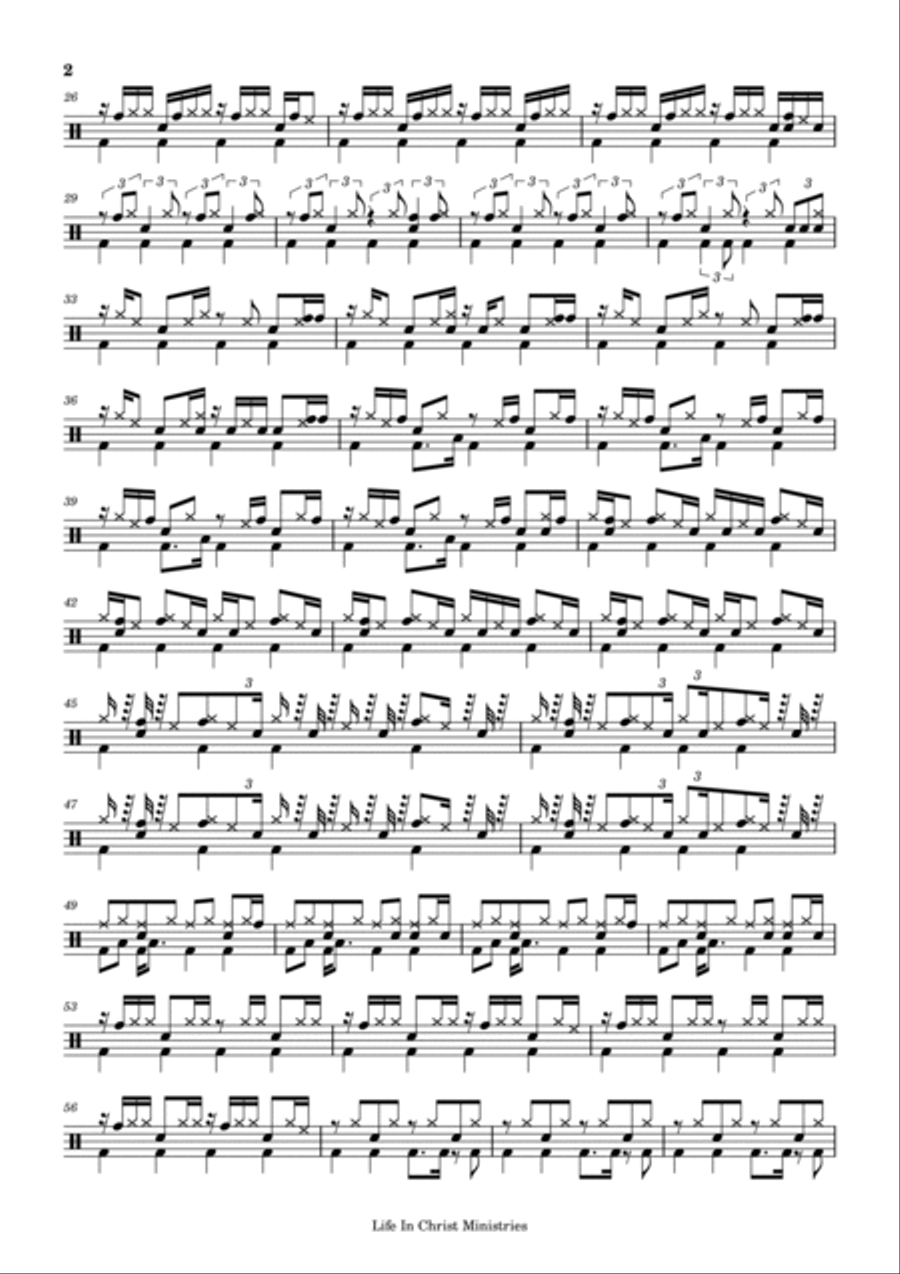 Psalm 27:10 Drum Set scores gallery preview page 2