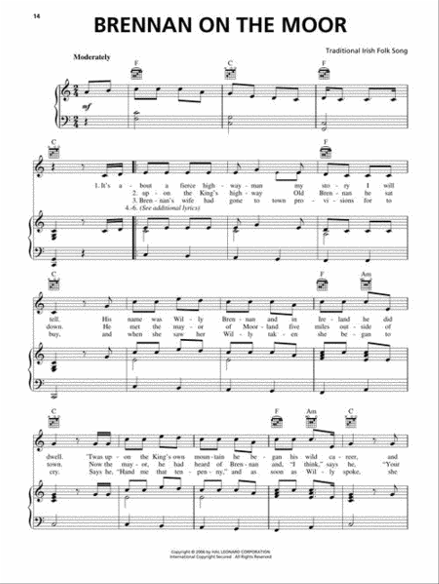 Irish Pub Songs Piano, Vocal, Guitar scores gallery preview page 6