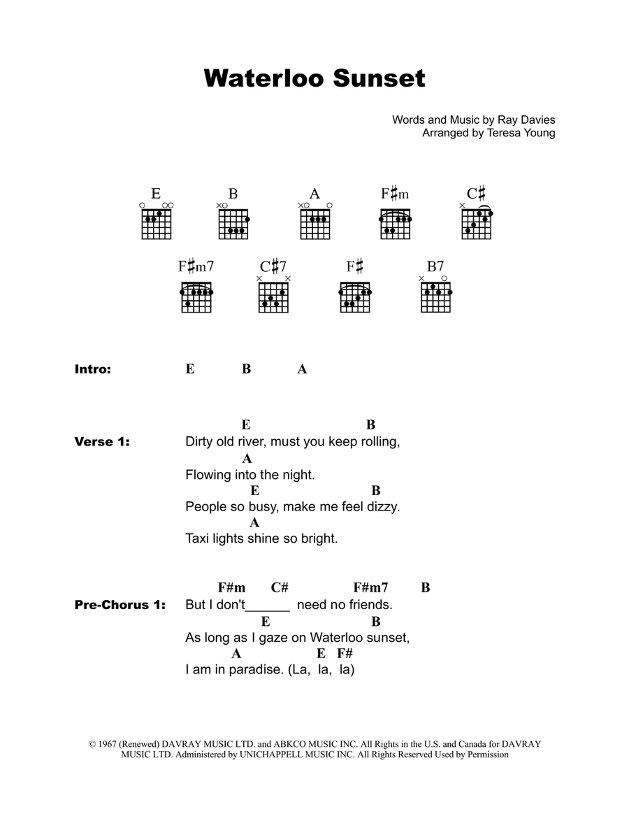 Waterloo Sunset Acoustic Guitar scores gallery preview page 1
