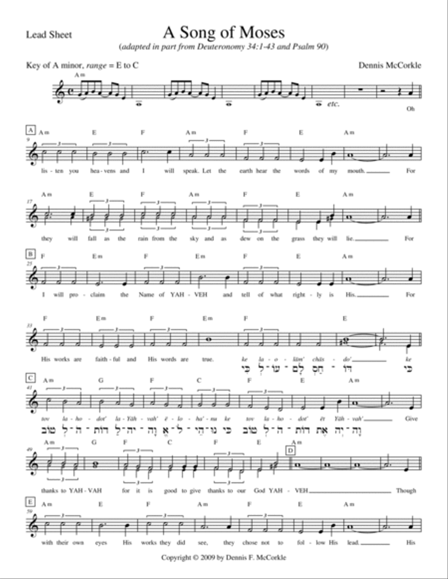A Song of Moses Voice Solo scores gallery preview page 3