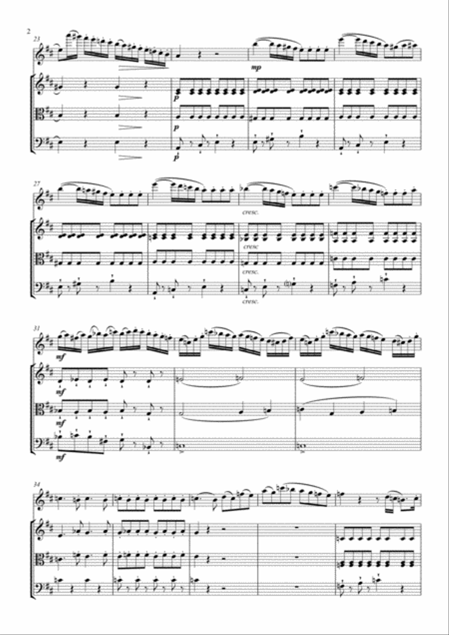 Flute Quartet for flute, violin, viola & cello Small Ensemble scores gallery preview page 3