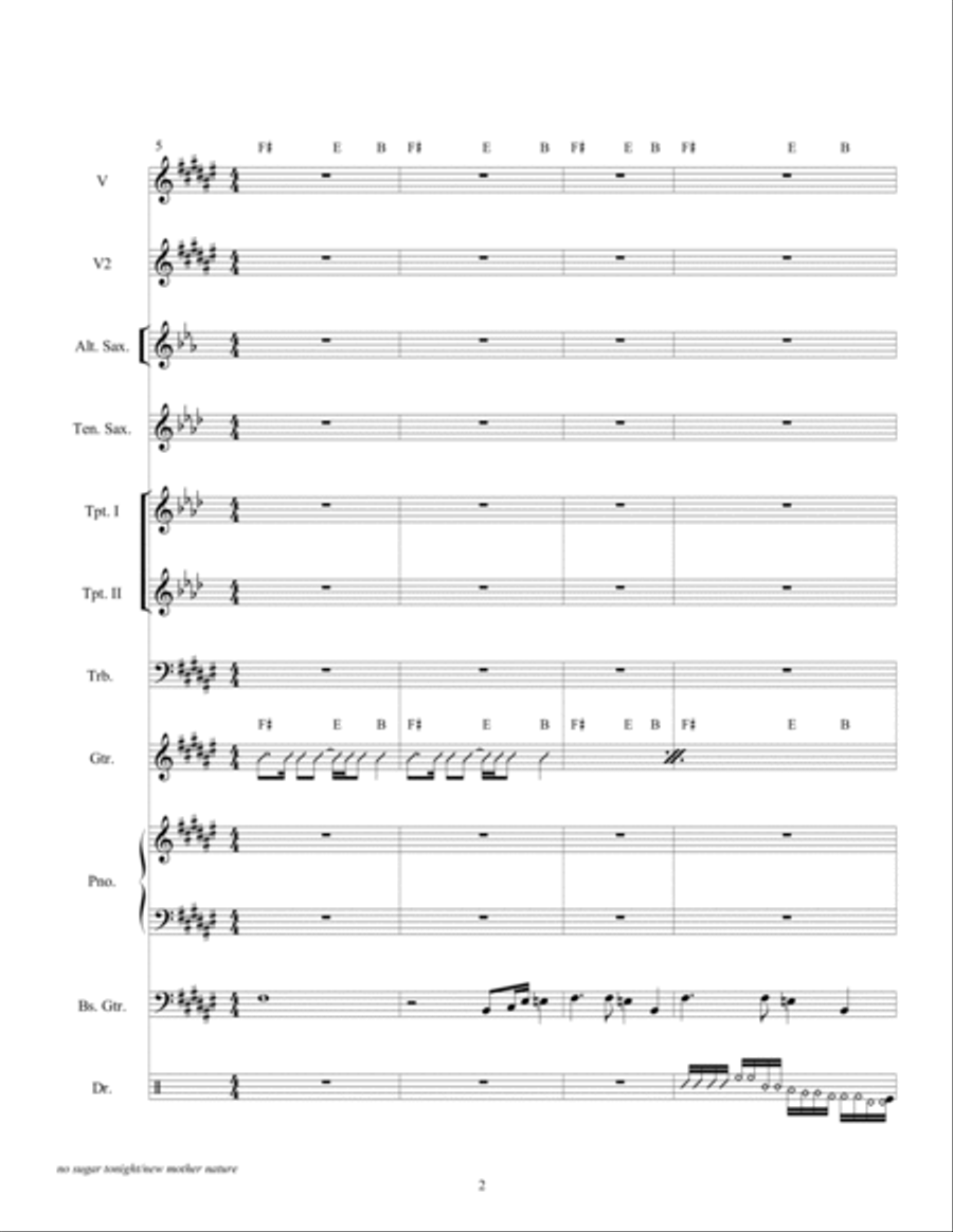 No Sugar Tonight Large Ensemble scores gallery preview page 4