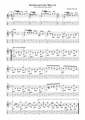 Book cover for Everlasting waltz for those who are gone for solo guitar with TAB