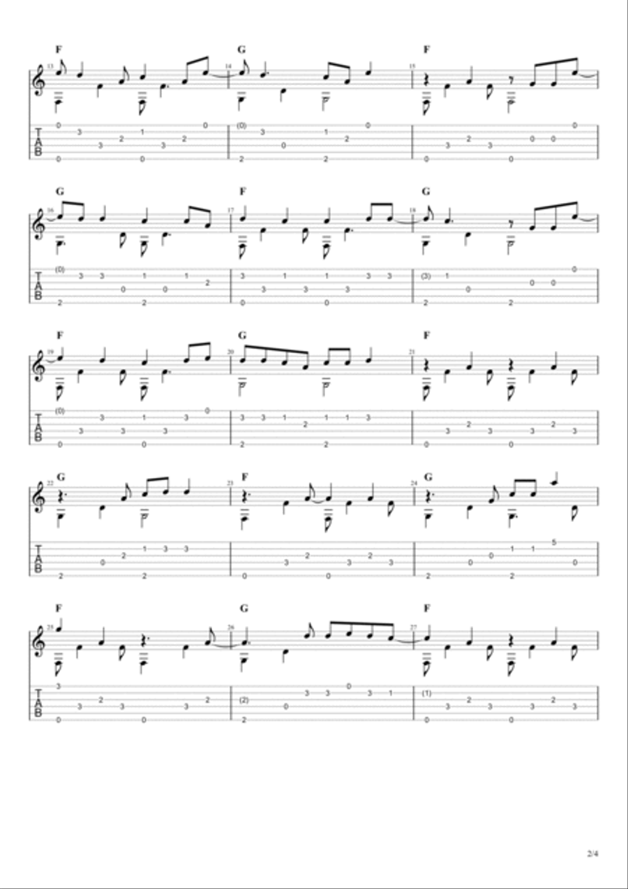 Dreams Guitar Tablature scores gallery preview page 2