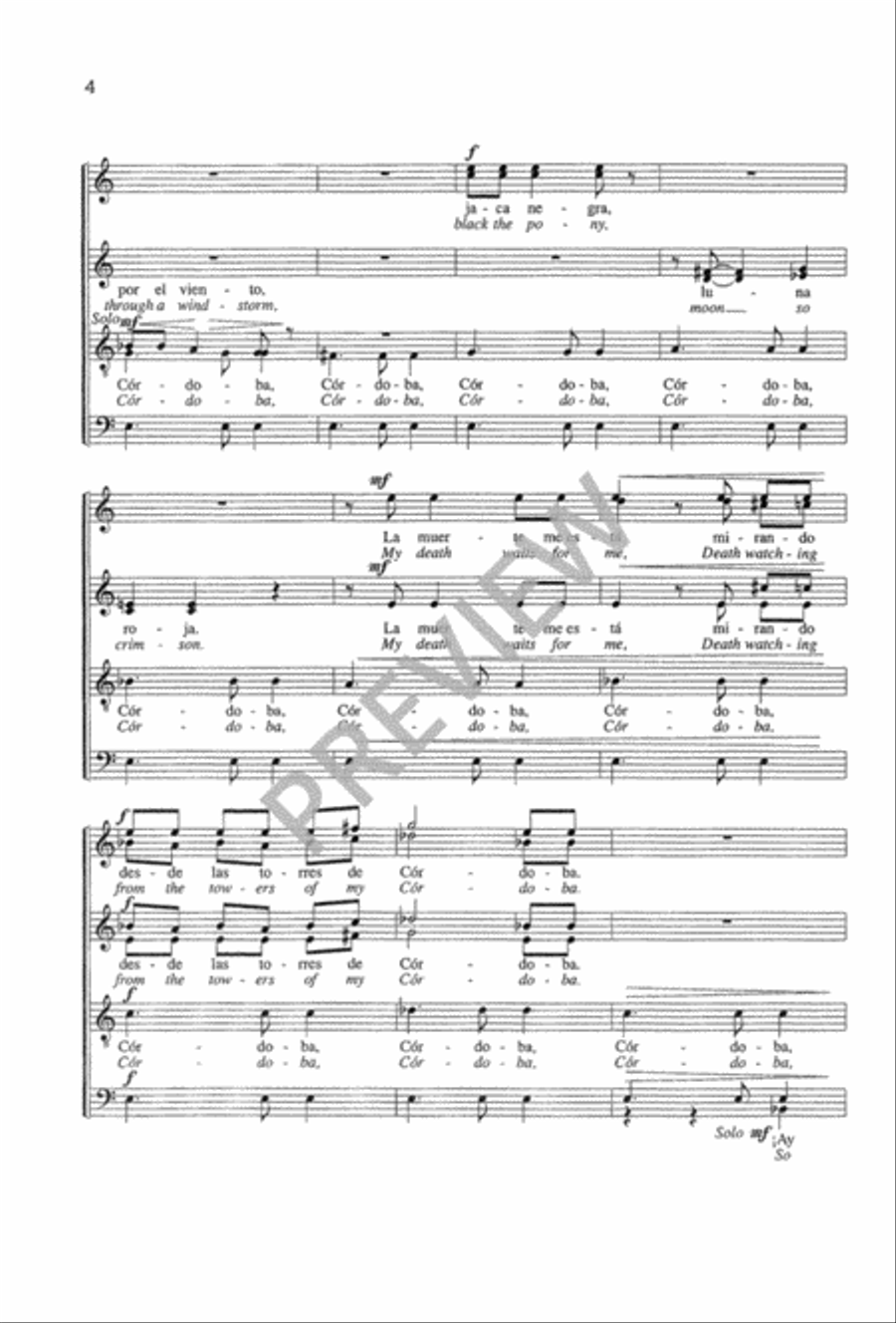 Suite de Lorca (SATB) 4-Part scores gallery preview page 5