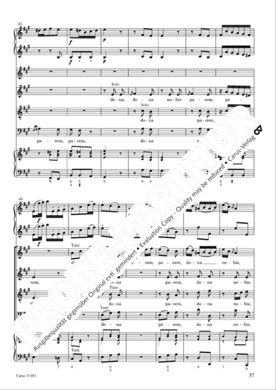 Missa in A Major 4-Part scores gallery preview page 58
