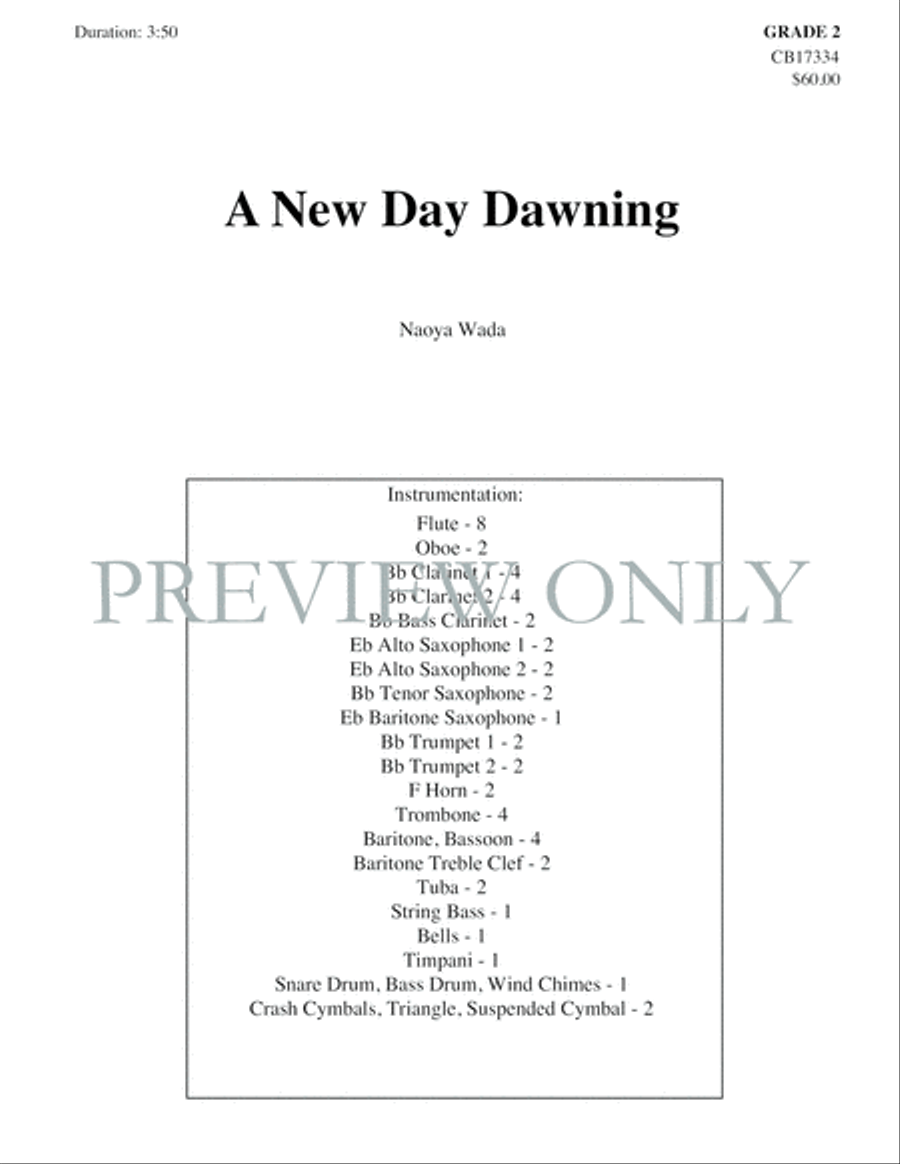 A New Day Dawning Concert Band scores gallery preview page 2