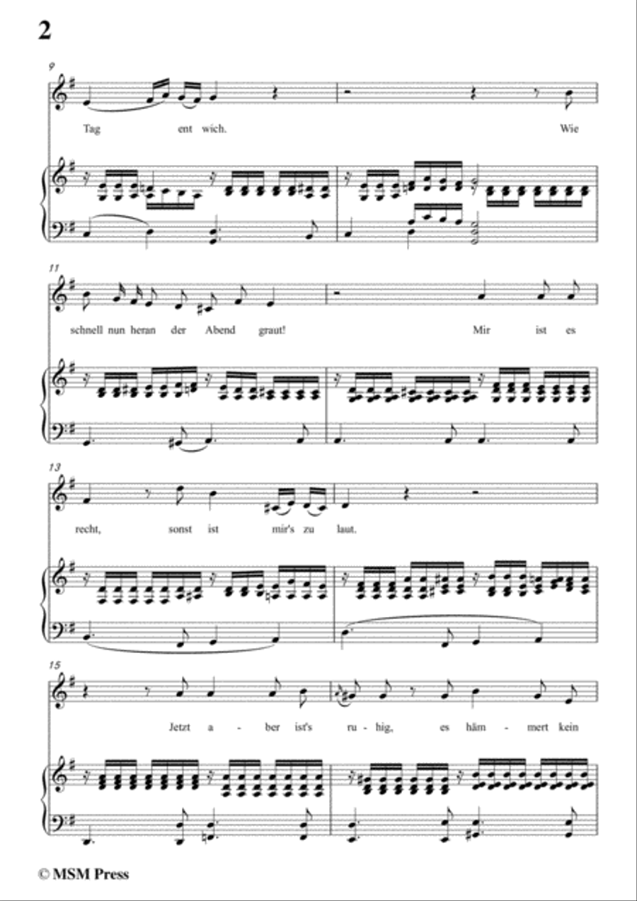Schubert-Der Winterabend,in G Major,D.938,for Voice and Piano Voice Solo scores gallery preview page 4