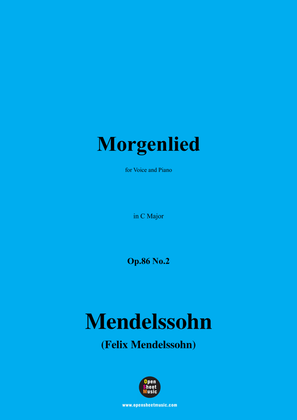 Book cover for F. Mendelssohn-Morgenlied,Op.86 No.2,in C Major