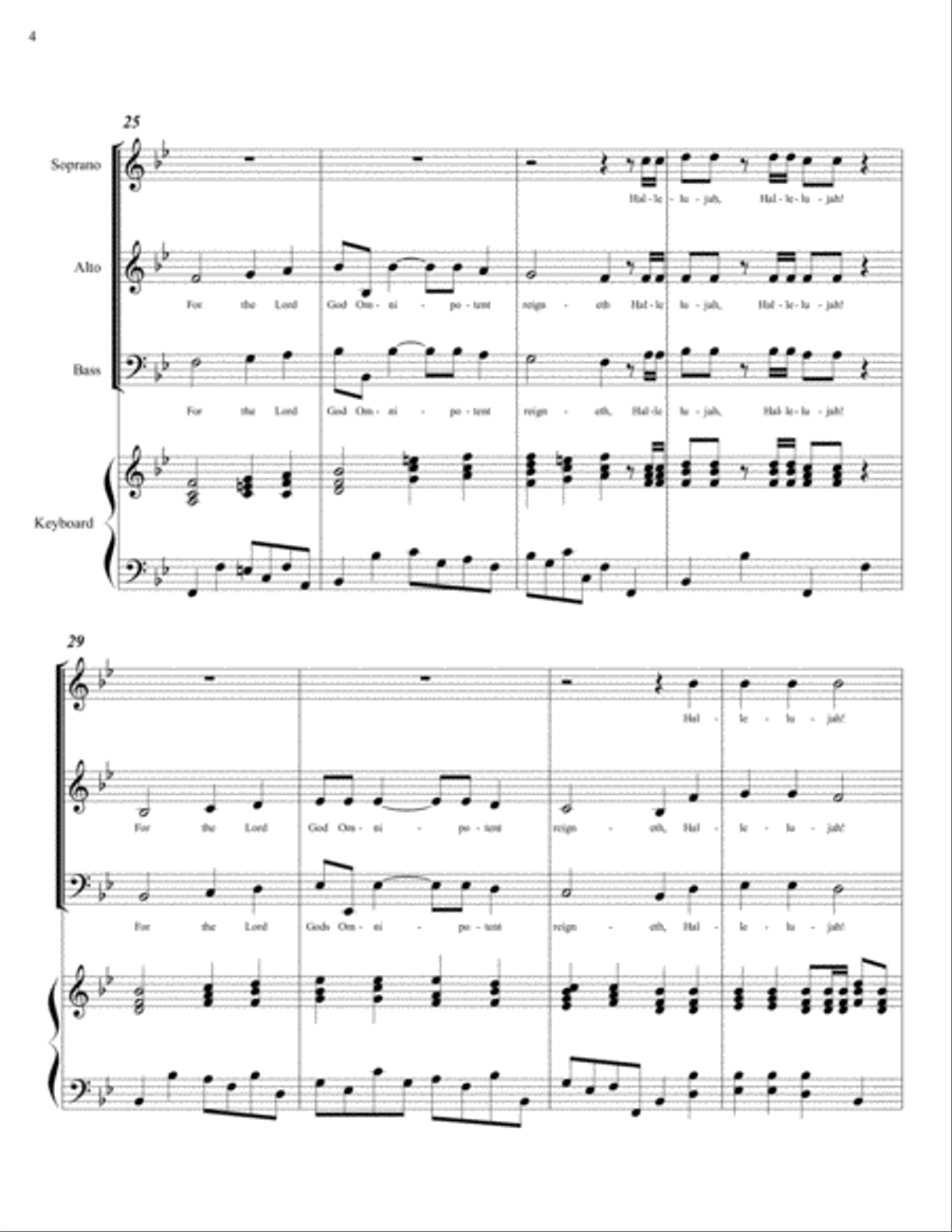 Halleluja Chorus for Dummies, SAB 3-Part scores gallery preview page 4