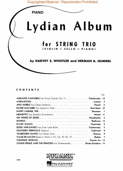 Lydian Album (Complete, String Parts And Piano)
