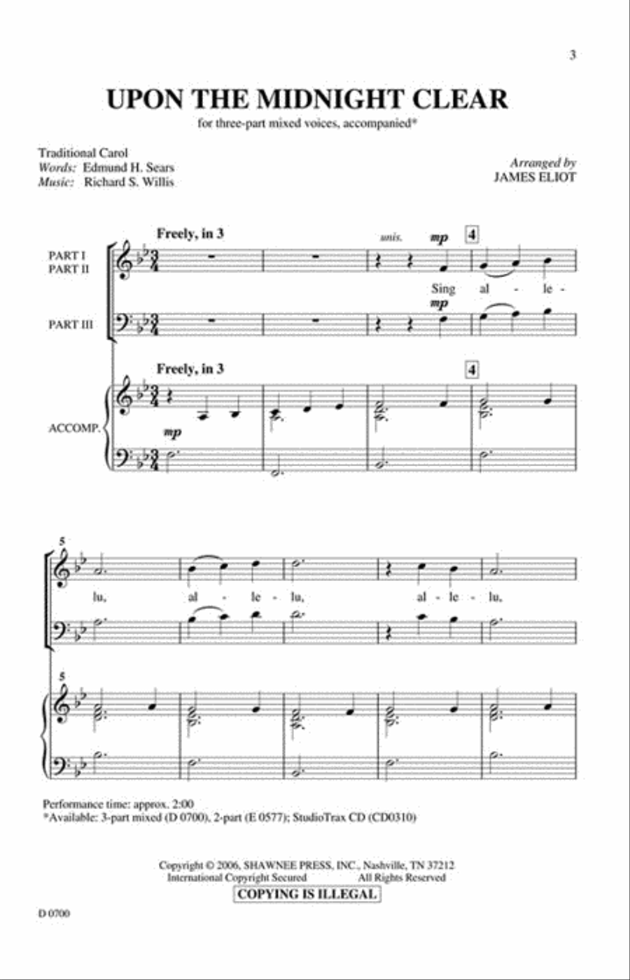 Upon the Midnight Clear 3-Part scores gallery preview page 2