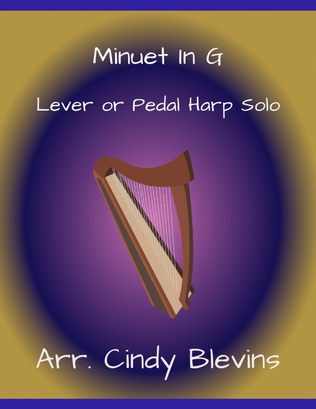 Book cover for Minuet in G, for Lever or Pedal Harp
