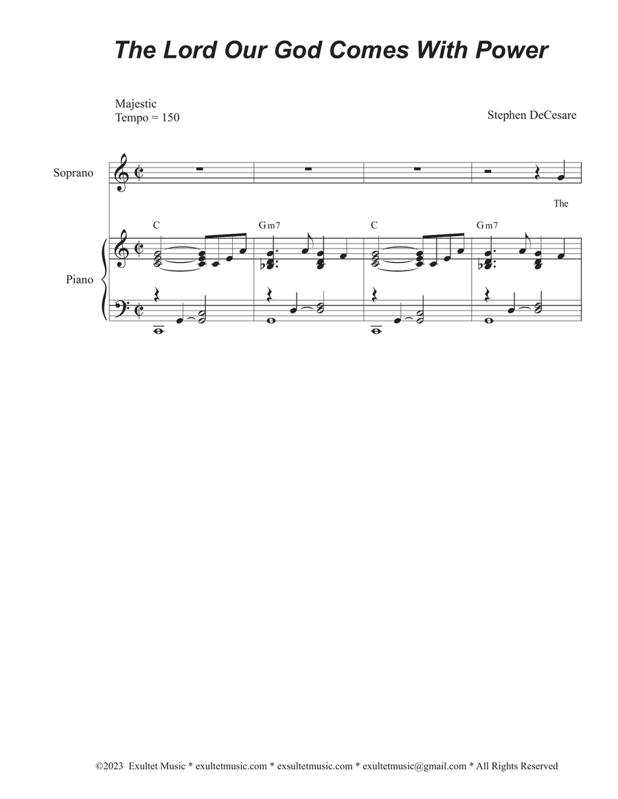 The Lord Our God Comes With Power (Vocal Trio - (SAB)