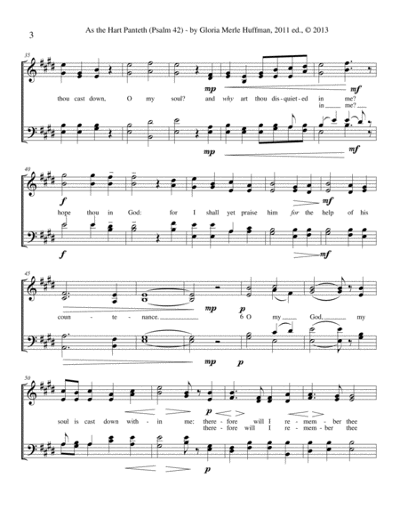 As the Hart Panteth (Psalm 42), A Major, SATB - downloadable PDF image number null