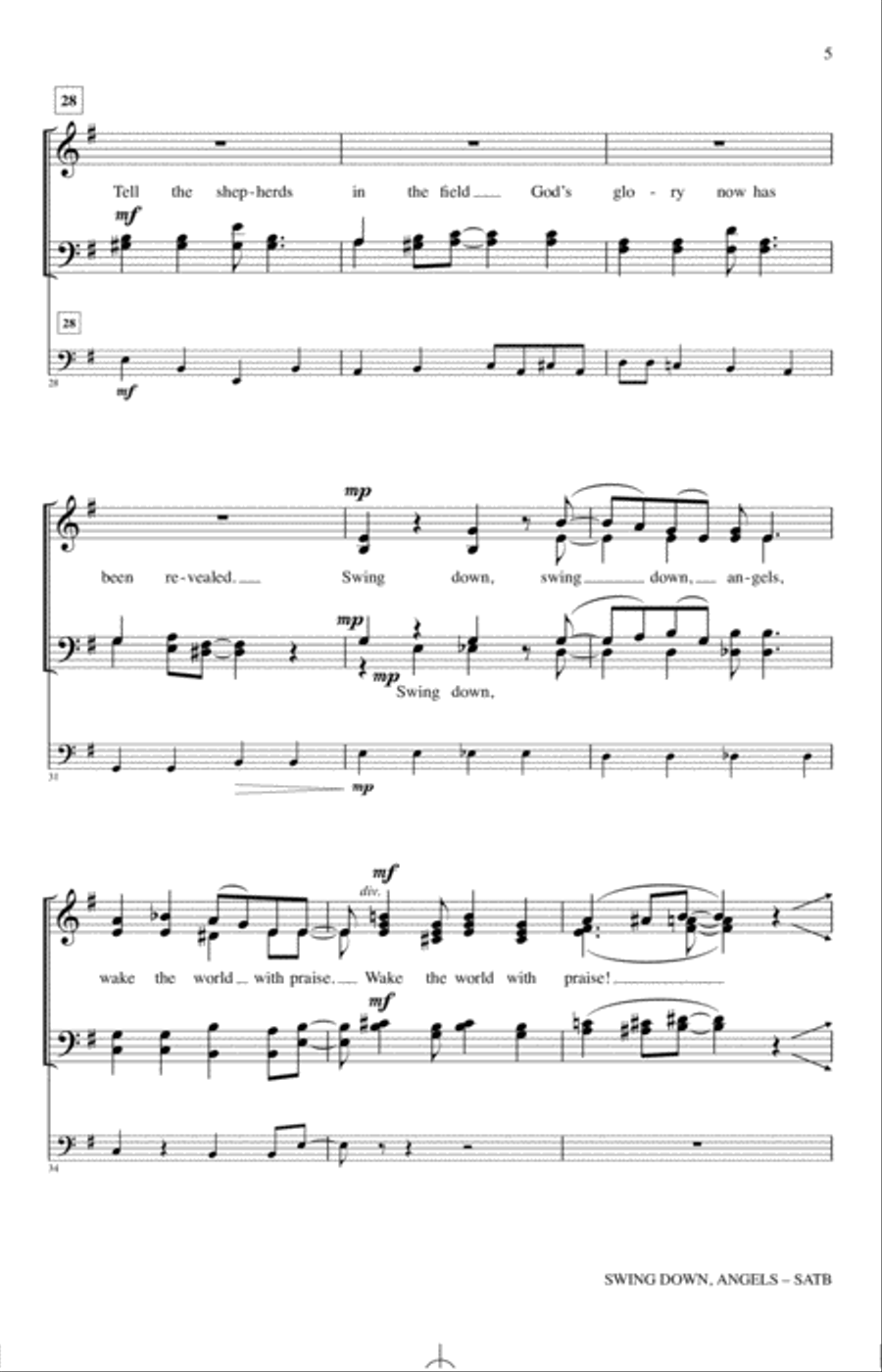 Swing Down, Angels 4-Part scores gallery preview page 4