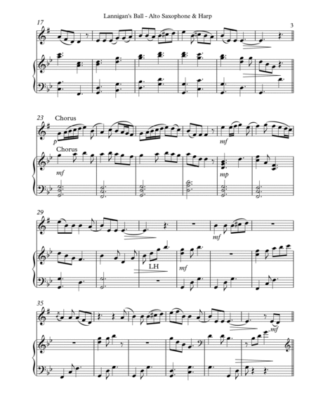 Lannigan’s Ball, Duet for Eb Alto Saxophone and Harp image number null